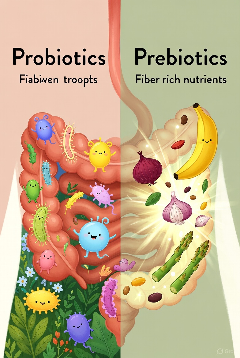 🦠 Probiyotik ve Prebiyotik Arasındaki Fark: Bağırsak Sağlığı, Bağışıklık ve Doğru Kullanım Rehberi